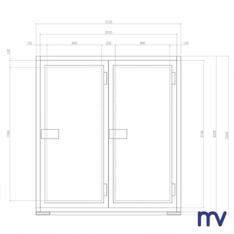 Morivita - Cellule 6 corps : 2 portes de passage 80 cm en largeur et 190 cm en hauteur