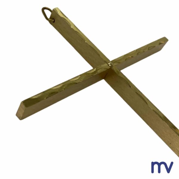 Morivita - Croix en laiton | Croix sans Christ | Motif S poli