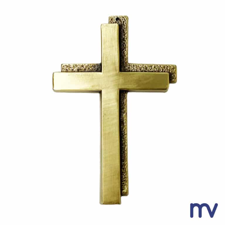 Morivita - Croix en laiton | Croix serrée sans Christ | Nickel et Jaune