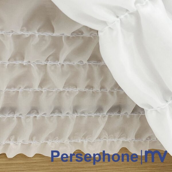 Morivita - Persephone kistbekleding in luxe elastische uitvoering in witte kleur- Capitonnage Persephone | Capiton funéraire luxueux en taffetas mat | BLANC