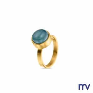 Morivita - Memorial cremation Ring – 24 Carat Plated Gold - blue