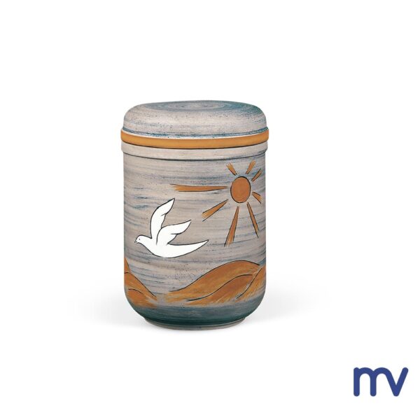 Morivita - Funeral supplies - Ceramic urn | Hand-painted motif with natural colours