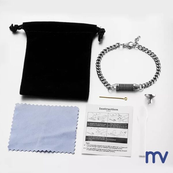 Morivita Funeral Supplies Donegal Ash jewels - Ash bracelets - pendants - key chains - Bracelet silver and black Men